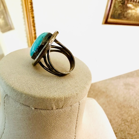 🔥 Gorgeous Vintage Turquoise Signed Sterling Ring - Picture 13 of 16